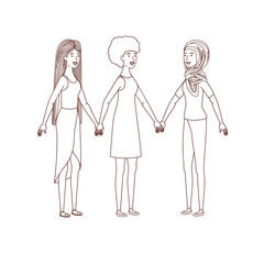 young women standing avatar character