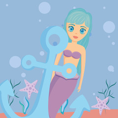 mermaid and anchor design