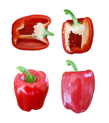 Red Sweet pepper isolated on white background