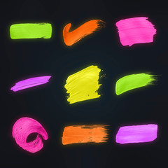 Multicolored brush stroke collection