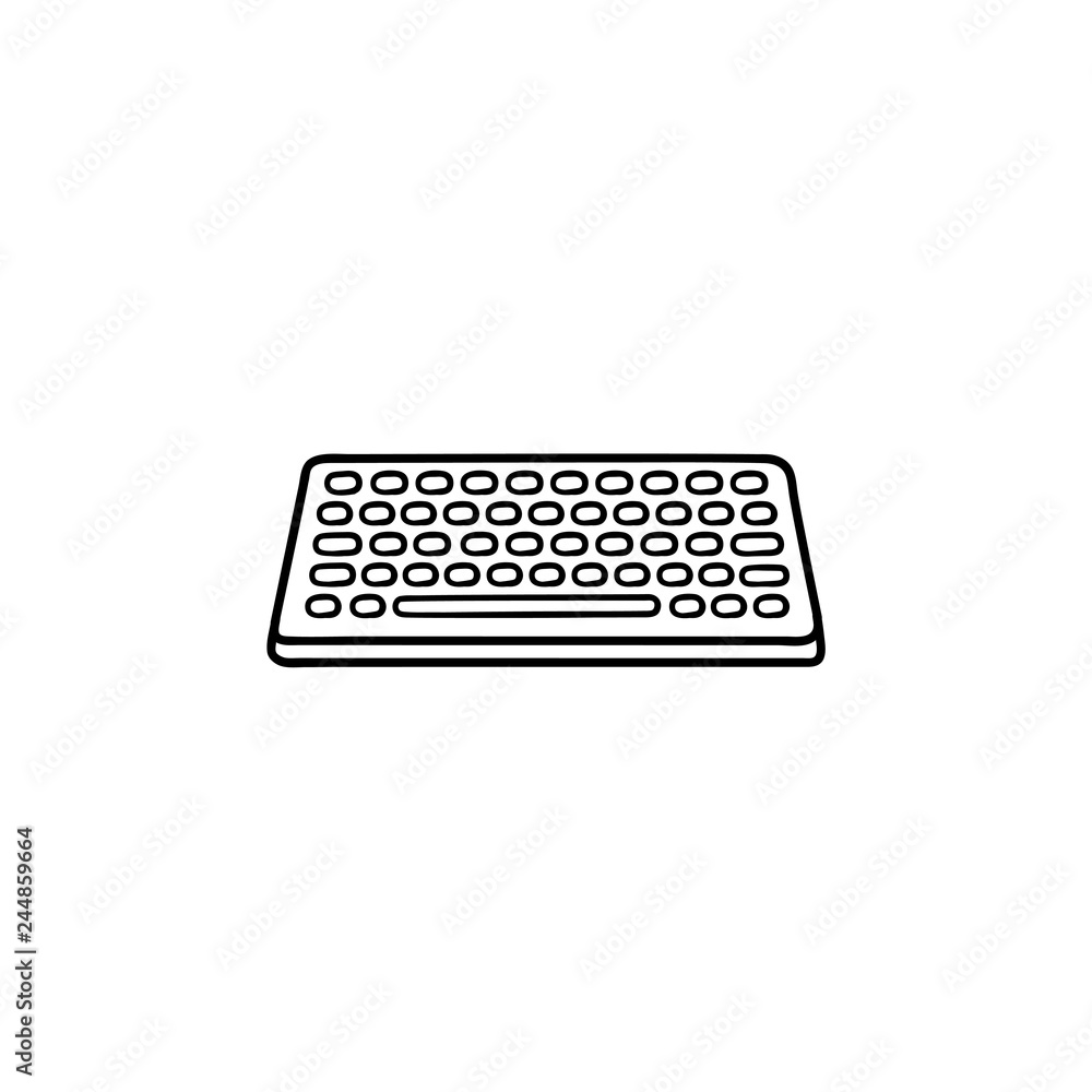 Fototapete keyboard hand drawn outline doodle icon. input device and technology, keypad and equipment concept. 