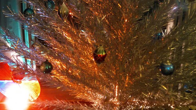Aluminum Christmas Tree Branch Detail w/ spinning color wheel.