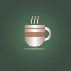 Cup coffee over green background