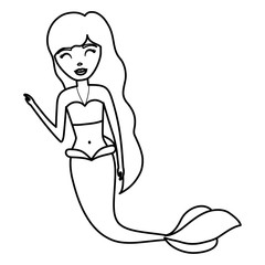 Cute mermaid icon 