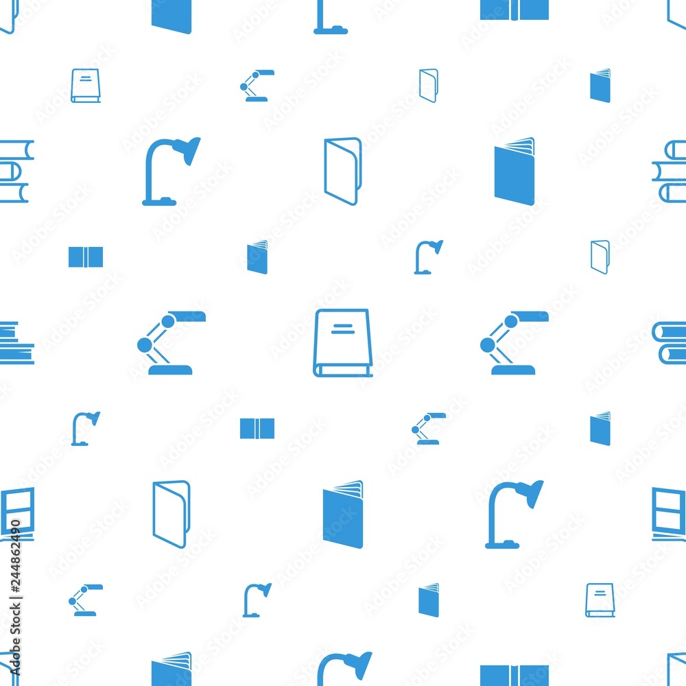 Poster reading icons pattern seamless white background