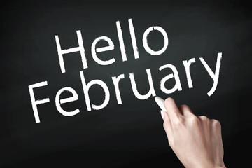 Obraz premium Hand writing february.