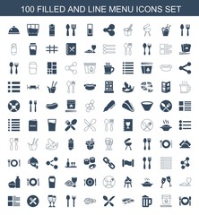 100 menu icons