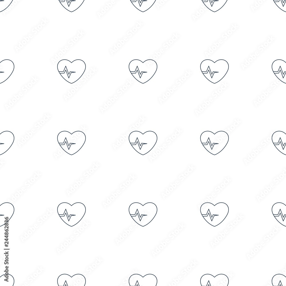 Poster heartbeat icon pattern seamless white background