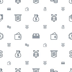 currency icons pattern seamless white background