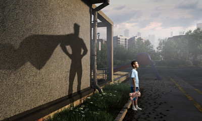 He will protect this world. Mixed media