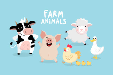 Obraz premium set of farm animals
