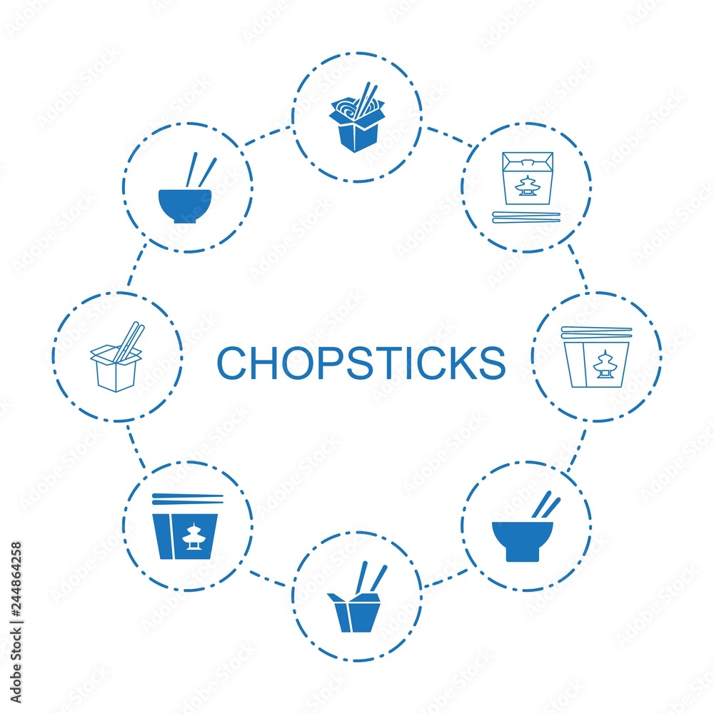 Canvas Prints 8 chopsticks icons