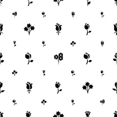 rose icons pattern seamless white background