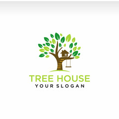 Obraz premium illustration logo for tree house