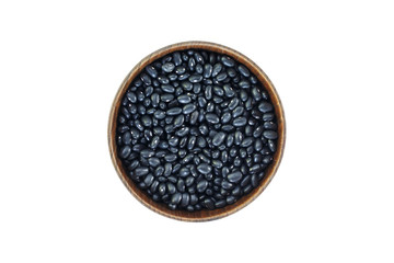 Obraz na płótnie Canvas Black bean in bowl on white background.