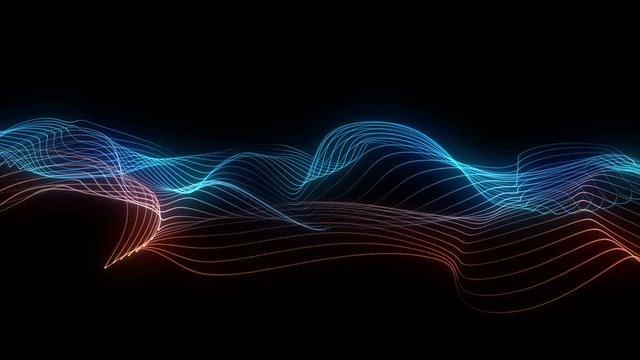 Energy waves. Abstract cover template. Black background 