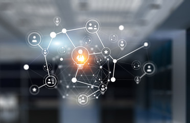 Technology and hud concept. Mixed media