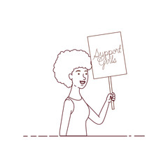 woman with label strong girl character