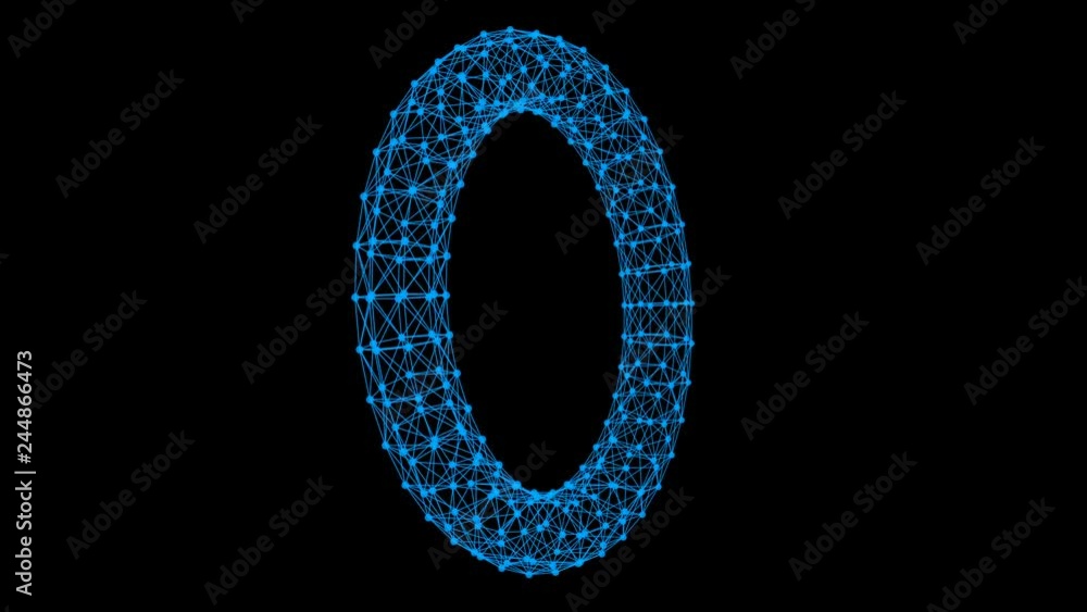 Poster wireframe ring. cloud computing and global network connection lines and spheres in futuristic techno