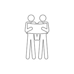 business people are considering a project icon. Element of cyber security for mobile concept and web apps icon. Thin line icon for website design and development, app development