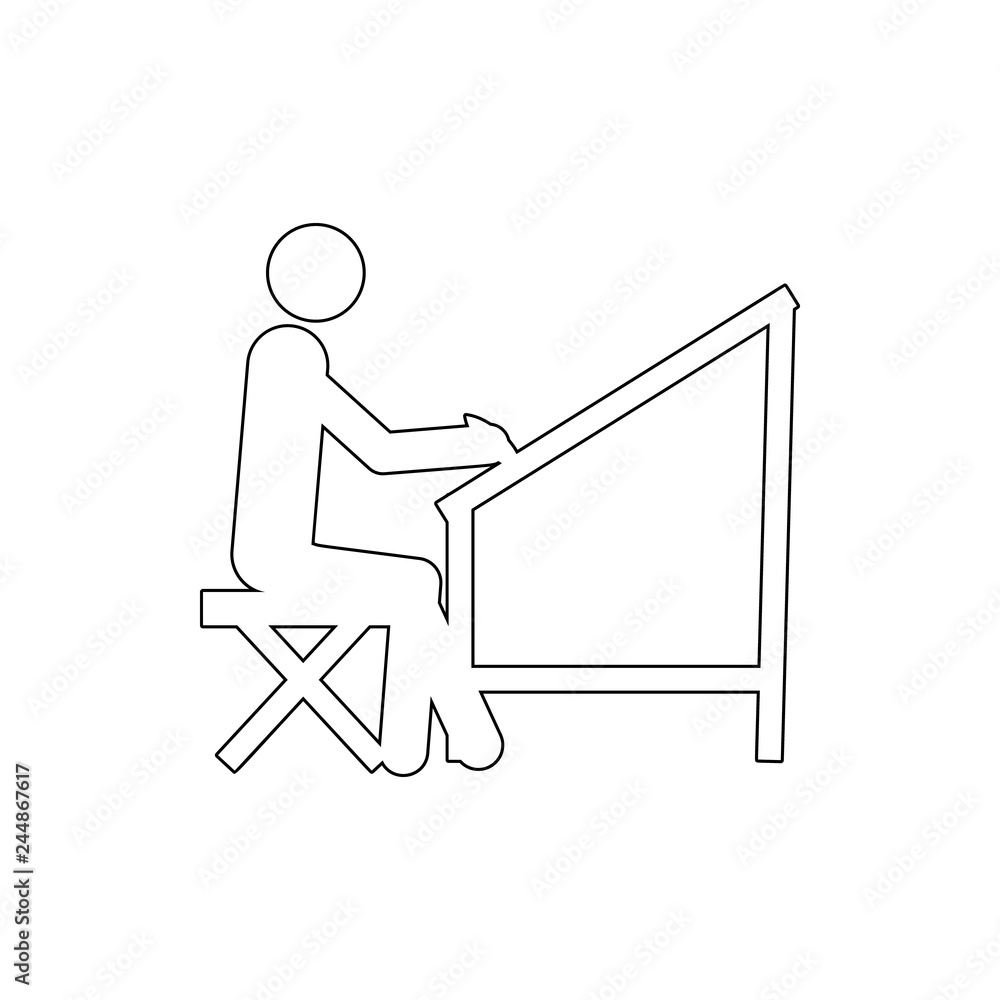 Poster artist icon. element of cyber security for mobile concept and web apps icon. thin line icon for webs