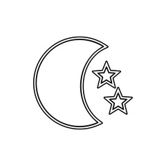 stars and moon icon. Element of Space for mobile concept and web apps icon. Thin line icon for website design and development, app development