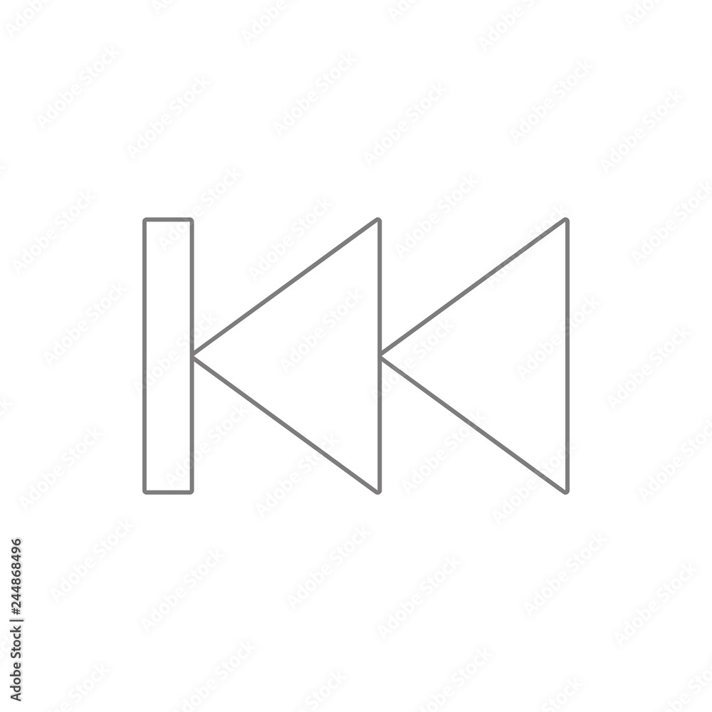 Poster previous music icon. element of cyber security for mobile concept and web apps icon. thin line icon 