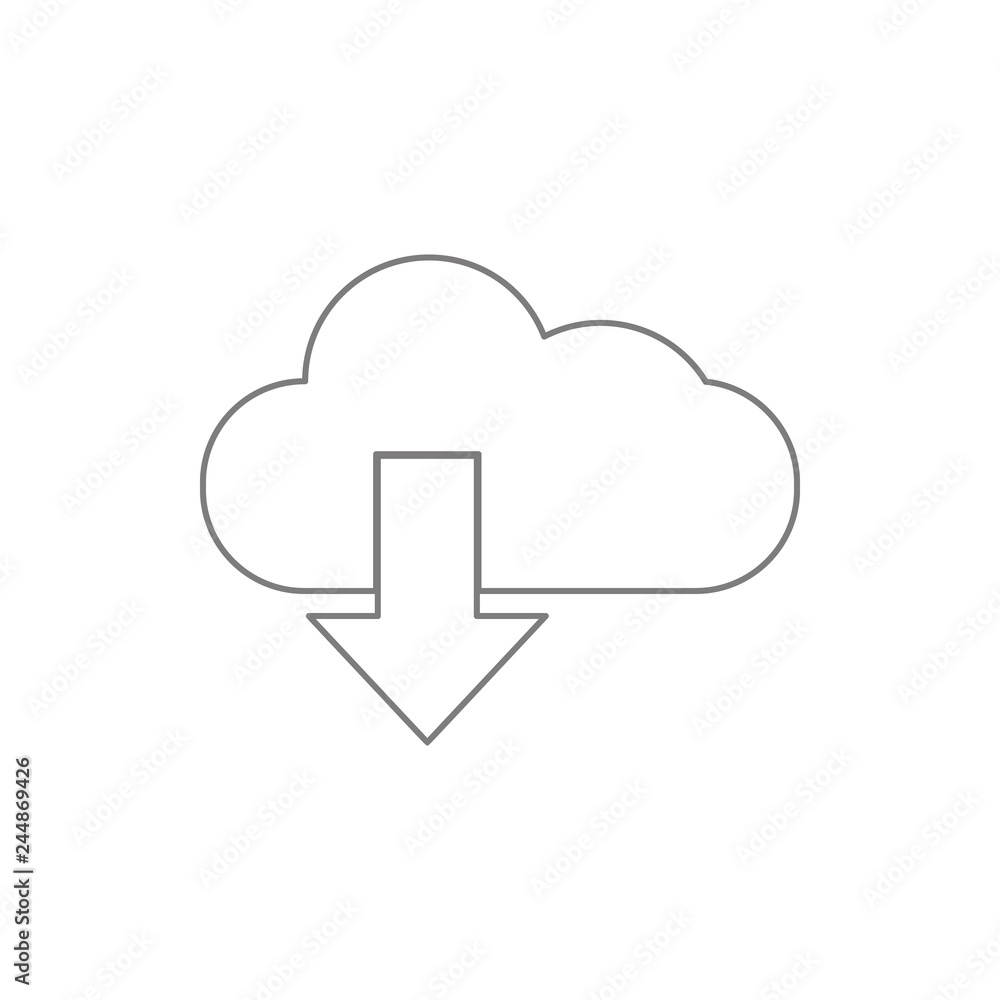 Poster download from cloud icon. element of cyber security for mobile concept and web apps icon. thin line 