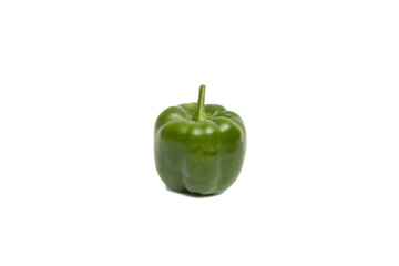 Green sweet pepper isolated on white backgrund.