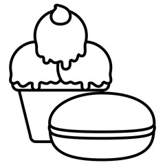 delicious ice cream in cup with candy