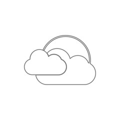 Sun cloud icon. Element of cyber security for mobile concept and web apps icon. Thin line icon for website design and development, app development