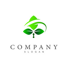 swoosh leaf logo template