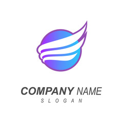 wing and globe logo design template