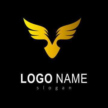 elegant wing logo template. simple wing symbol