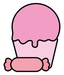 delicious cupcake isolated icon