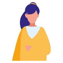 beautiful and young woman character