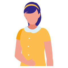 beautiful and young woman character