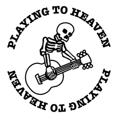 Skull playing guitar