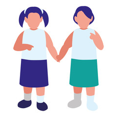 beautiful little girls couple characters