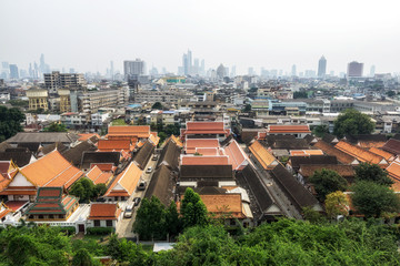 Fototapeta premium bangkok city view from golden mountain