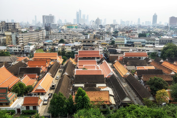 Fototapeta premium bangkok city view from golden mountain