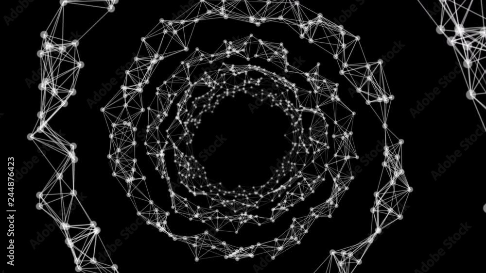 Poster black and white speed motion in highway tunnel for futuristic network connection technology backgrou
