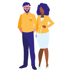 young interracial couple avatars characters