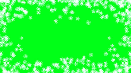 Abstract background with a variety of colorful snowflakes. Big and small.