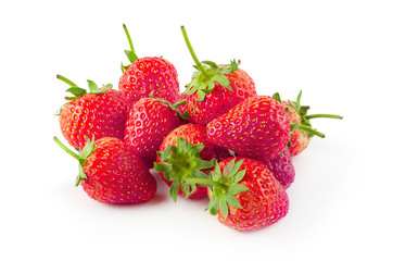 Fresh strawberries isolated over a white background