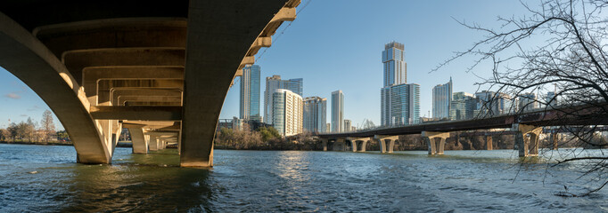 View of Downtown Austin From Under the Lamar Street Bridge