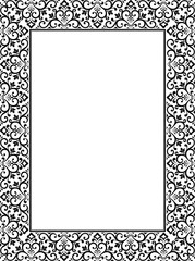 Decorative frame Elegant vector element for design in Eastern style, place for text. Floral black border. Lace illustration for invitations and greeting cards