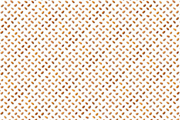 A collection of almond  lie in straight rows along dioganals on an isolated white background. with clipping path. Almond pattern