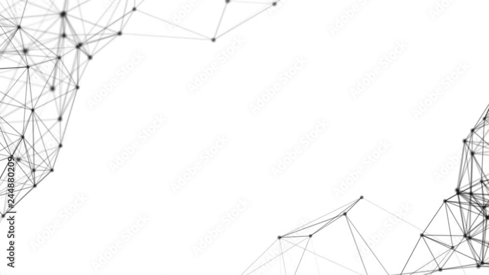 Aufkleber black digital computer data and network connection triangle lines and spheres in futuristic technolo