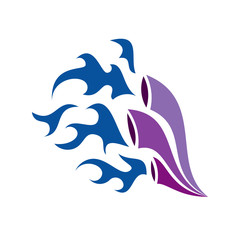 Obraz premium exhaust , blue fire mechanic logo